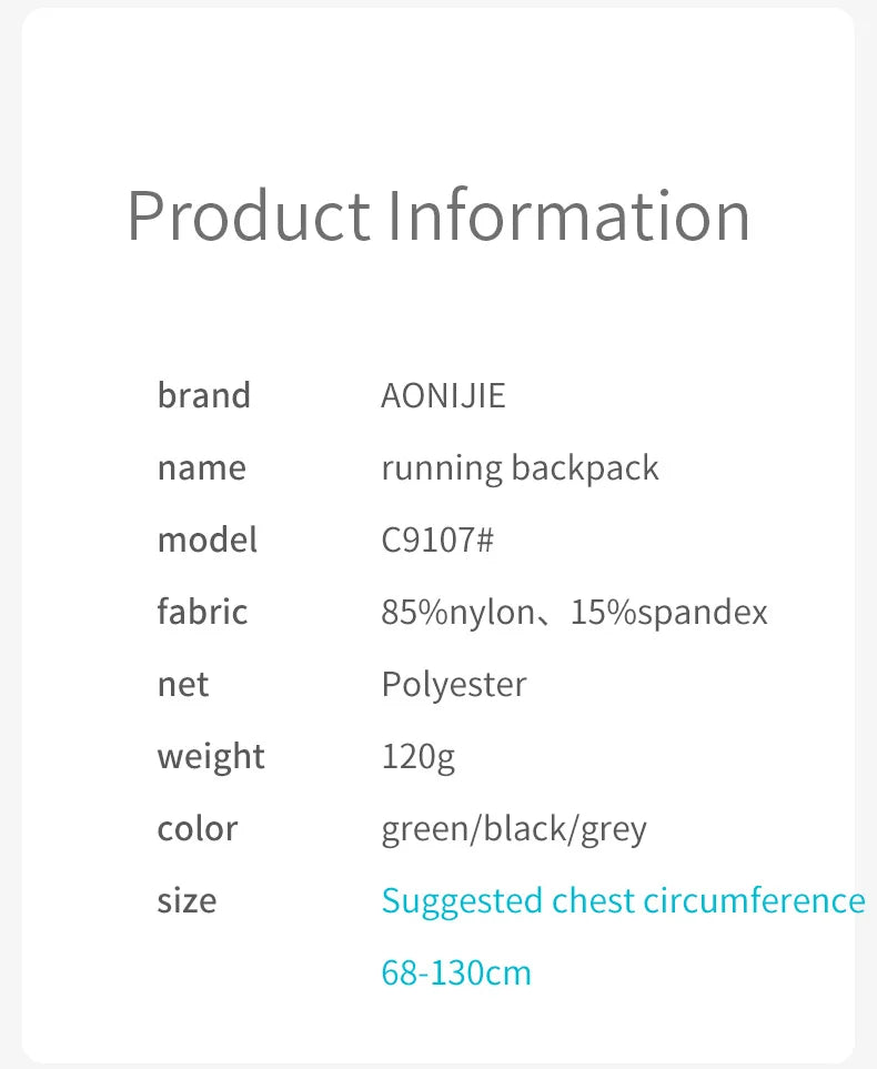 AONIJIE 2L Running Hydration Vest – Lightweight Trail Pack with Water Bladder Pocket