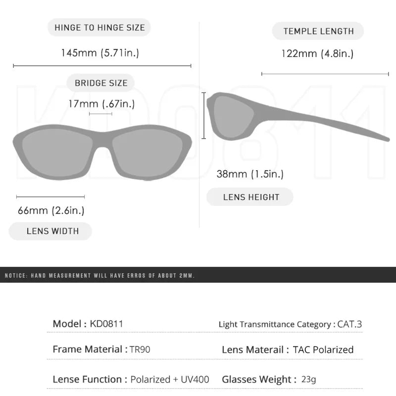 KDEAM Polarized Running Sunglasses for Men & Women – UV400 TAC Lens, TR-90 Frame