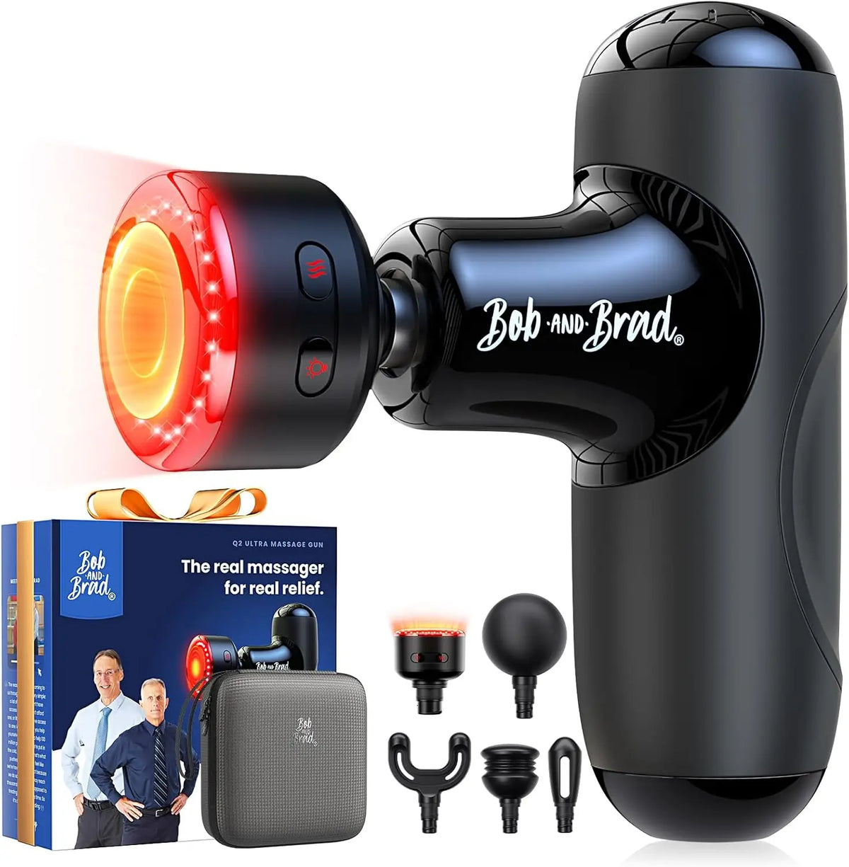 Bob and Brad Q2 Mini Percussion Massage Gun – Portable Deep Tissue, USB-C, 3000 RPM