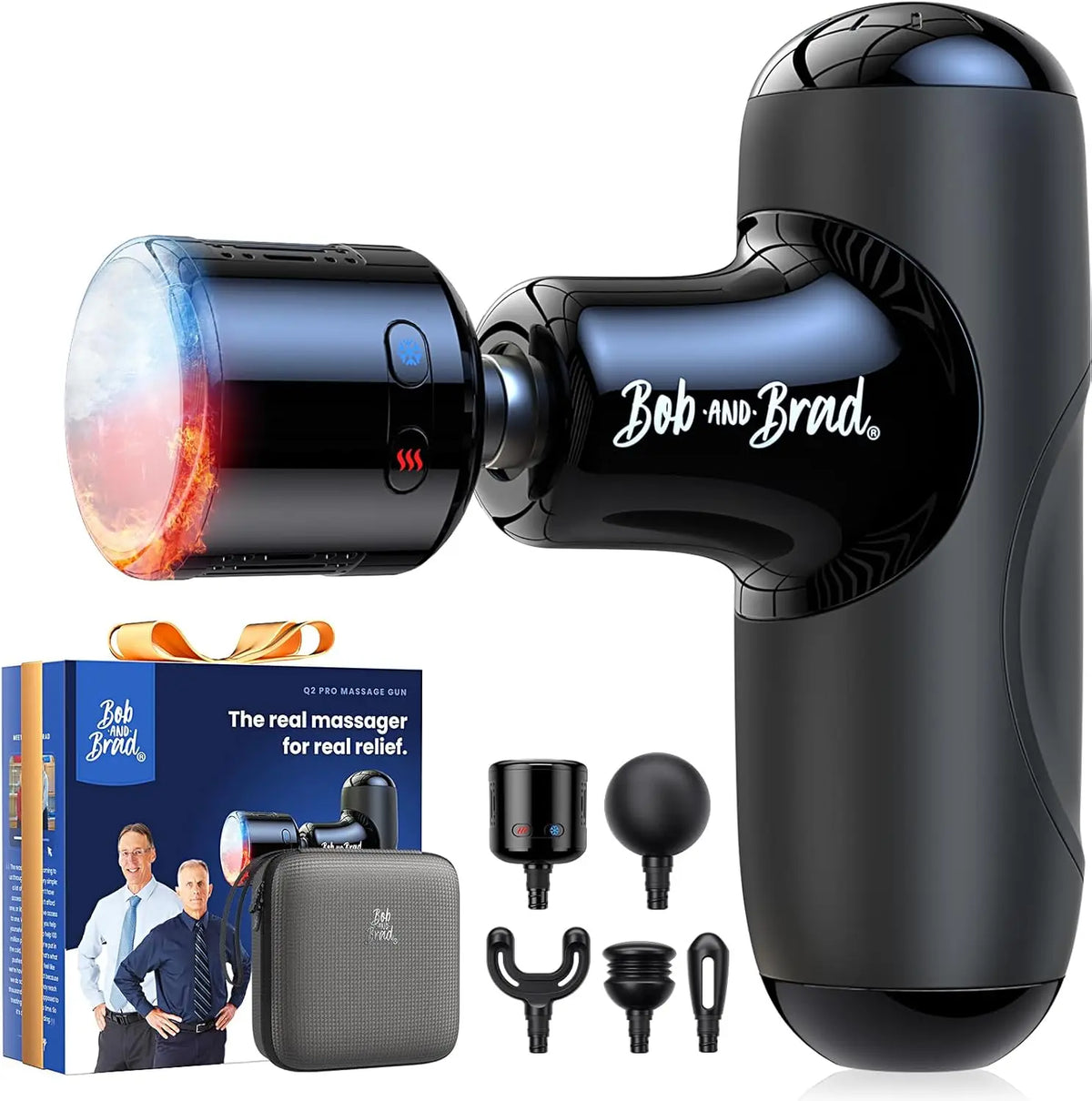 Bob and Brad Q2 Mini Percussion Massage Gun – Portable Deep Tissue, USB-C, 3000 RPM