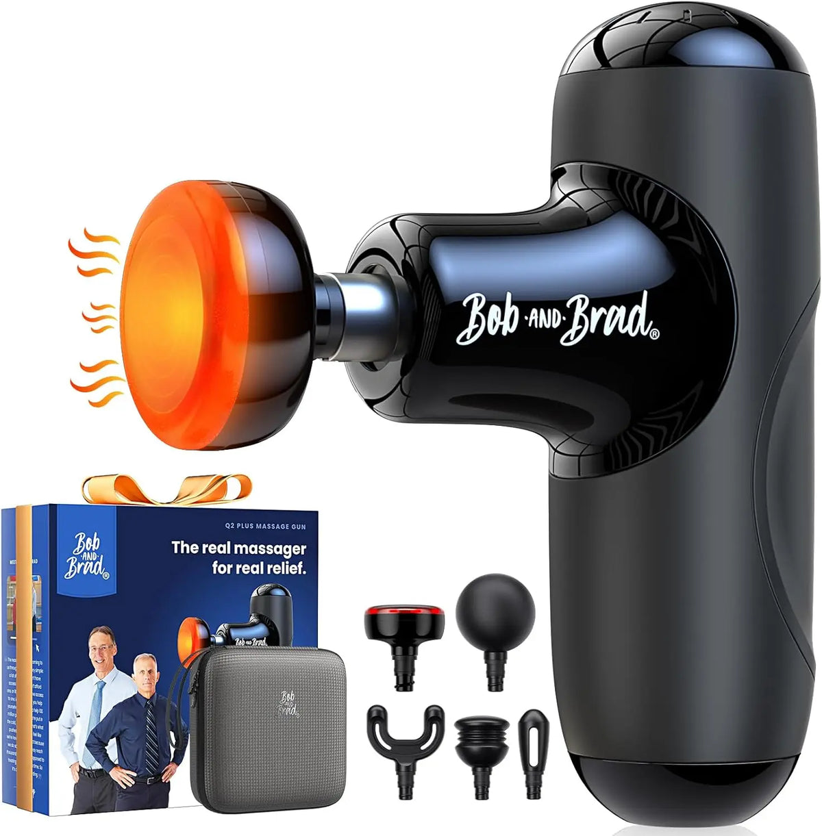Bob and Brad Q2 Mini Percussion Massage Gun – Portable Deep Tissue, USB-C, 3000 RPM