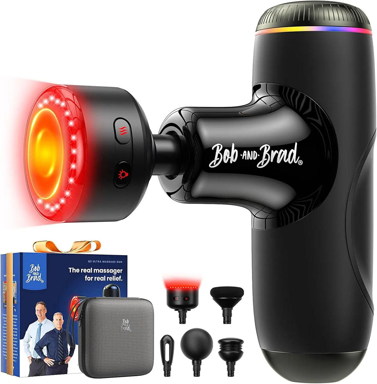 Bob and Brad Q2 Mini Percussion Massage Gun – Portable Deep Tissue, USB-C, 3000 RPM