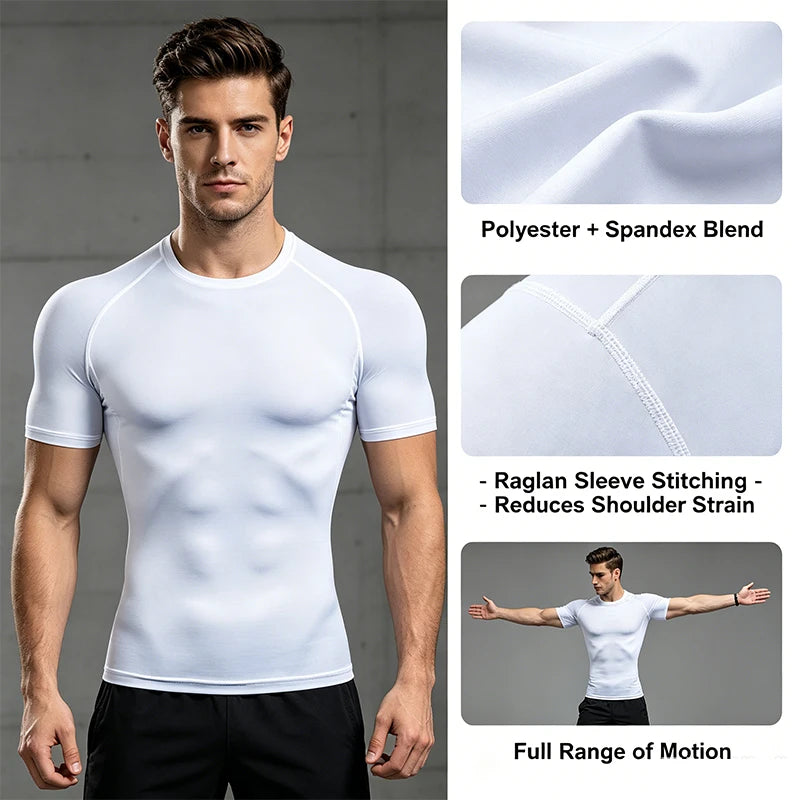Camiseta de compresión de secado rápido para hombre