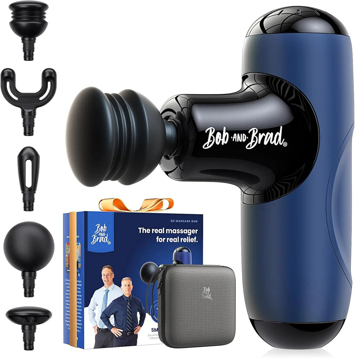 Bob and Brad Q2 Mini Percussion Massage Gun – Portable Deep Tissue, USB-C, 3000 RPM