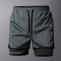 Ippolich Men's 2-in-1 Running Shorts – Quick-Dry Polyester with Inner Liner