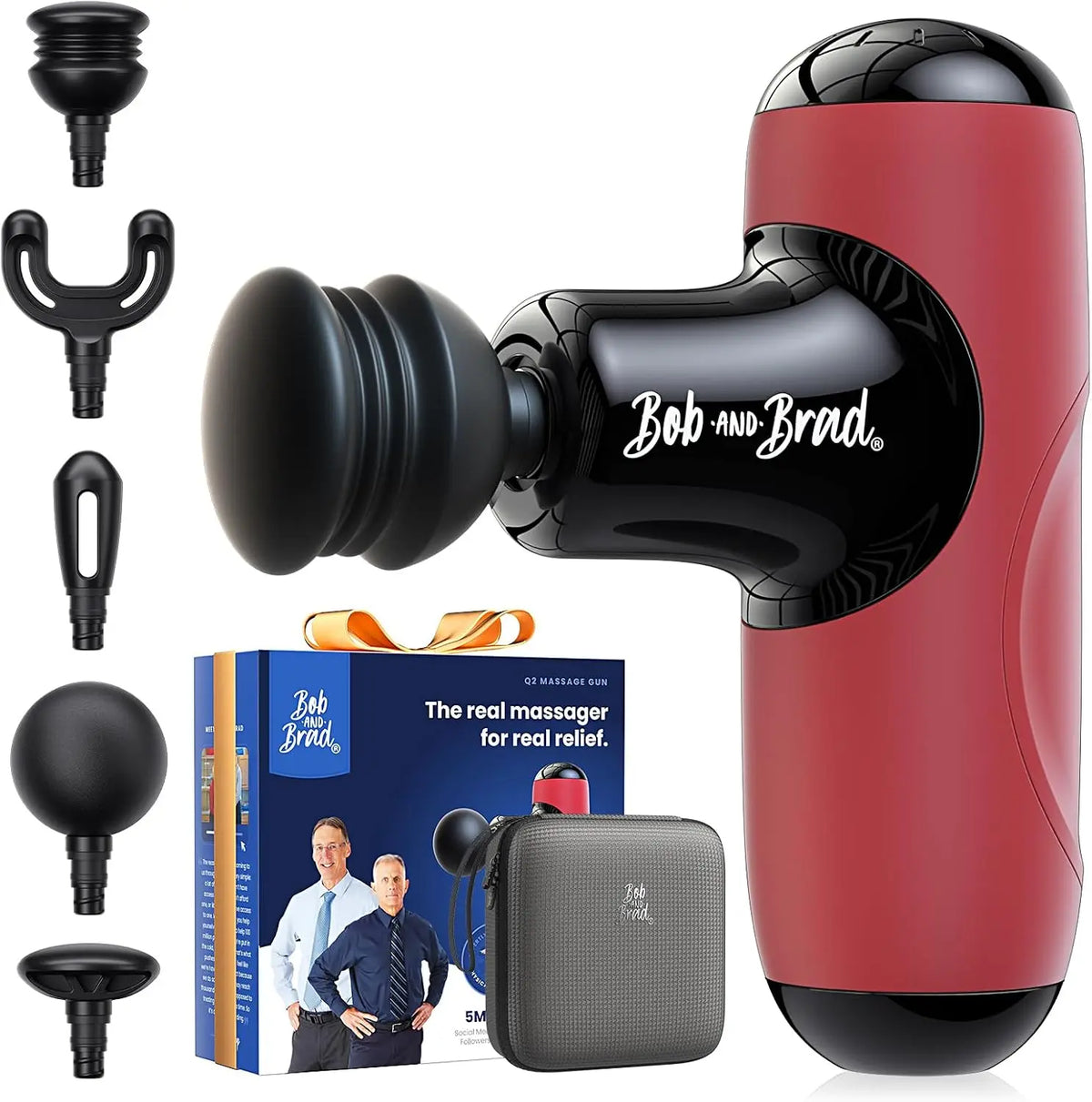 Bob and Brad Q2 Mini Percussion Massage Gun – Portable Deep Tissue, USB-C, 3000 RPM