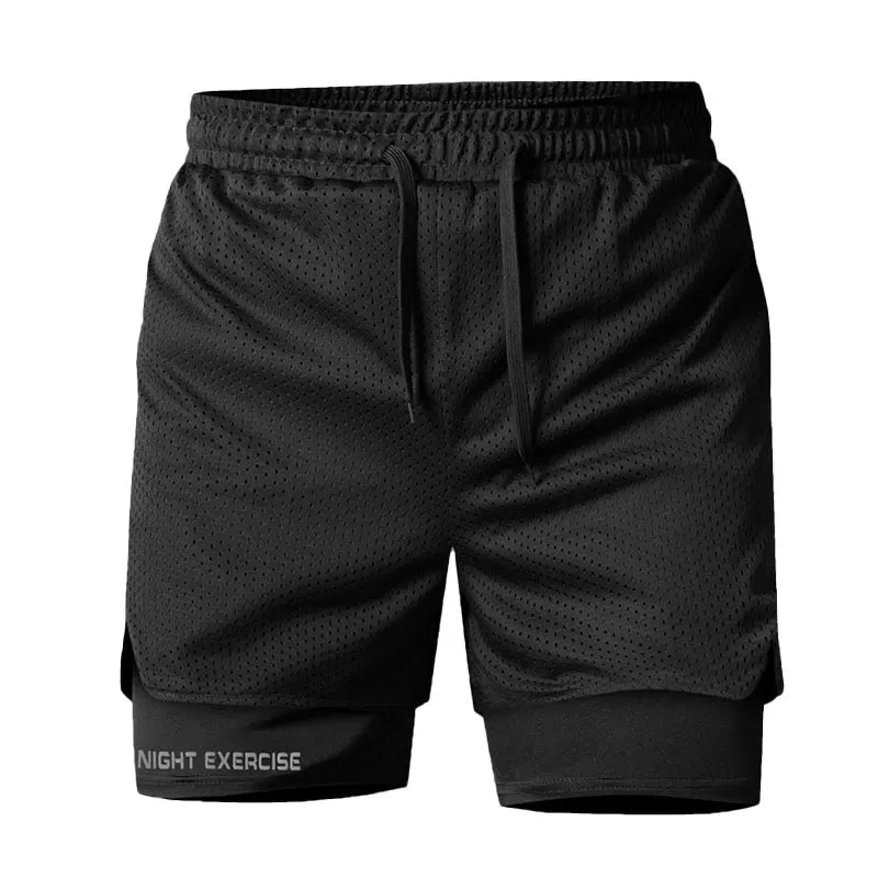 Ippolich Men's 2-in-1 Running Shorts – Quick-Dry Polyester with Inner Liner