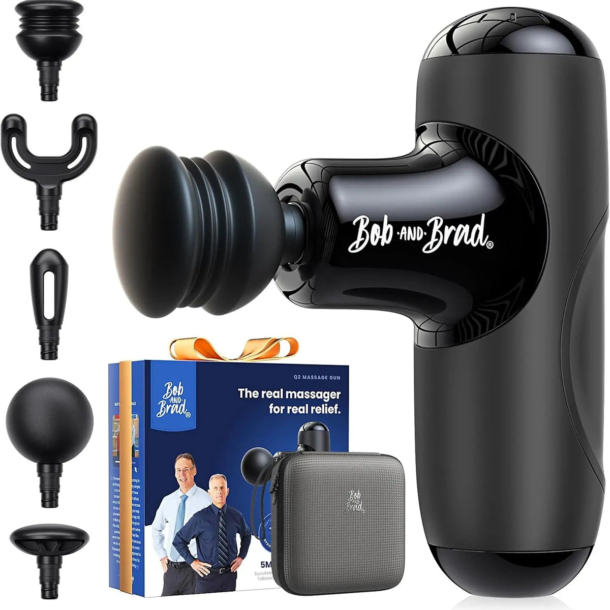 Bob and Brad Q2 Mini Percussion Massage Gun – Portable Deep Tissue, USB-C, 3000 RPM